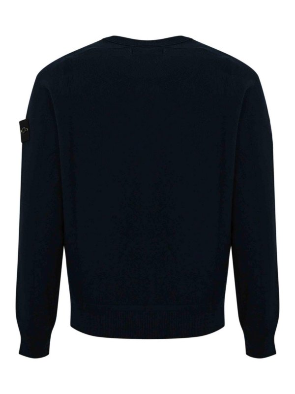 STONE ISLAND: Strickpullover mit Rundhalsausschnitt online - Rundhalspullover - Blau