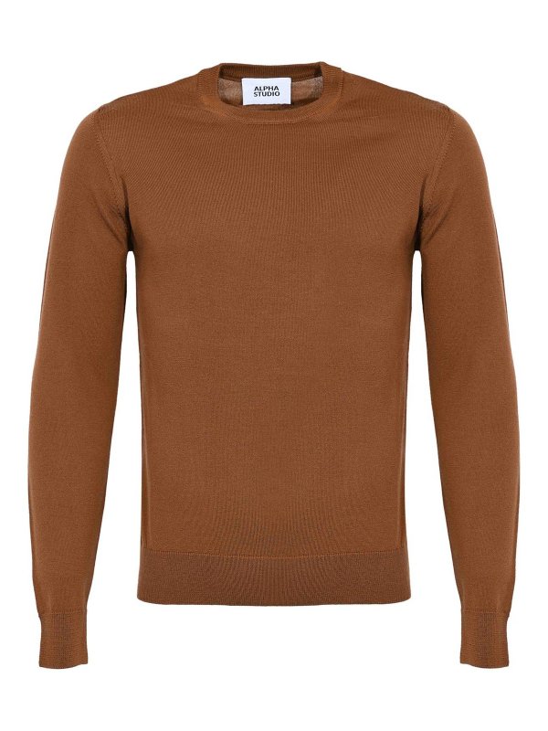 ALPHA STUDIO: Pull col rond - Pull Col Rond - Marron