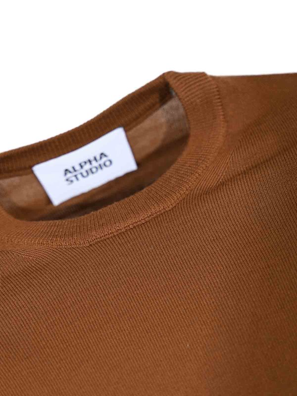 The Best Shops ALPHA STUDIO: Pull col rond - Pull Col Rond - Marron