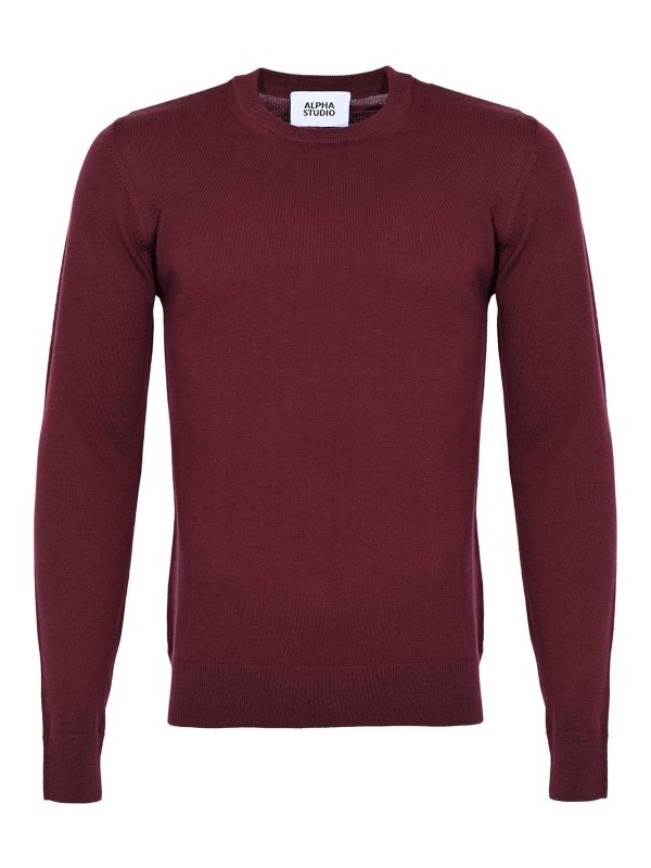 ALPHA STUDIO: crew necks - Slim Crew-Neck Sweater