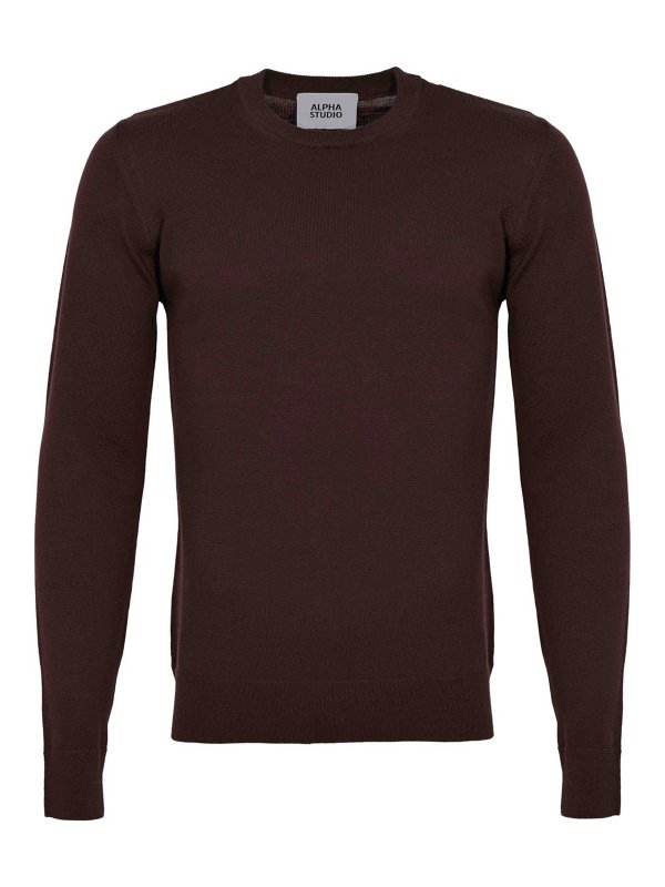 ALPHA STUDIO: crew necks - Slim Crew-Neck Sweater