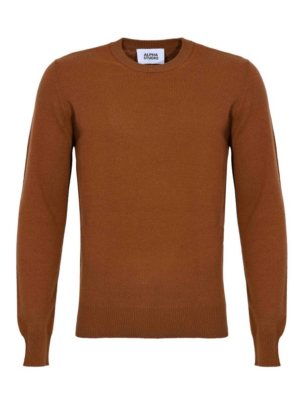 ALPHA STUDIO: Pull col rond - Pull Col Rond - Marron