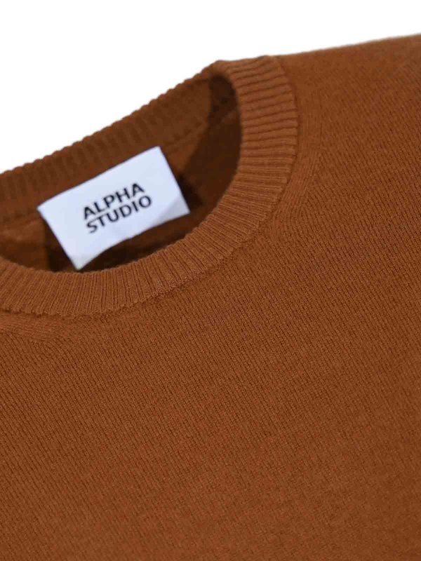 The Best Shops ALPHA STUDIO: Pull col rond - Pull Col Rond - Marron