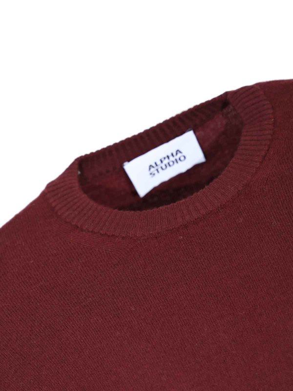 The Best Shops ALPHA STUDIO: Strickpullover mit Rundhalsausschnitt - Rundhalspullover - Dunkelrot