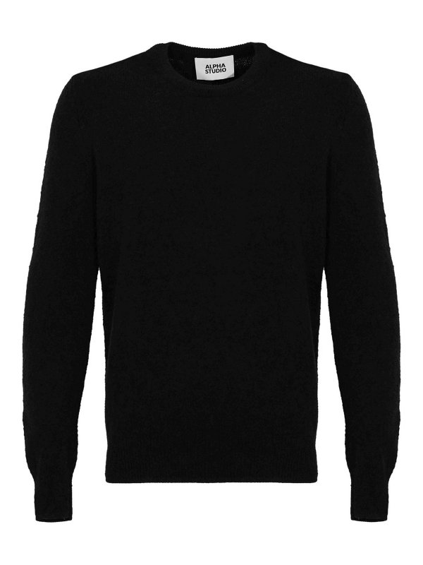 ALPHA STUDIO: Pull col rond - Pull Col Rond - Noir
