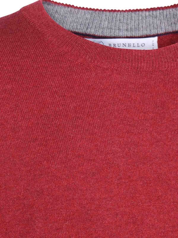 The Best Shops BRUNELLO CUCINELLI: Strickpullover mit Rundhalsausschnitt - Rundhalspullover - Rot