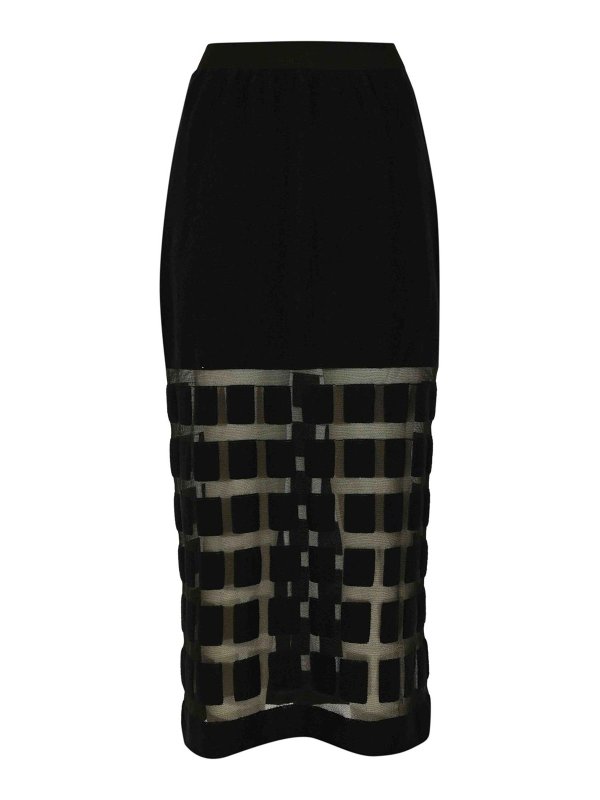 LIVIANA CONTI: ニーレングススカート＆ミディ丈 - 膝丈/ミディスカート - 黒