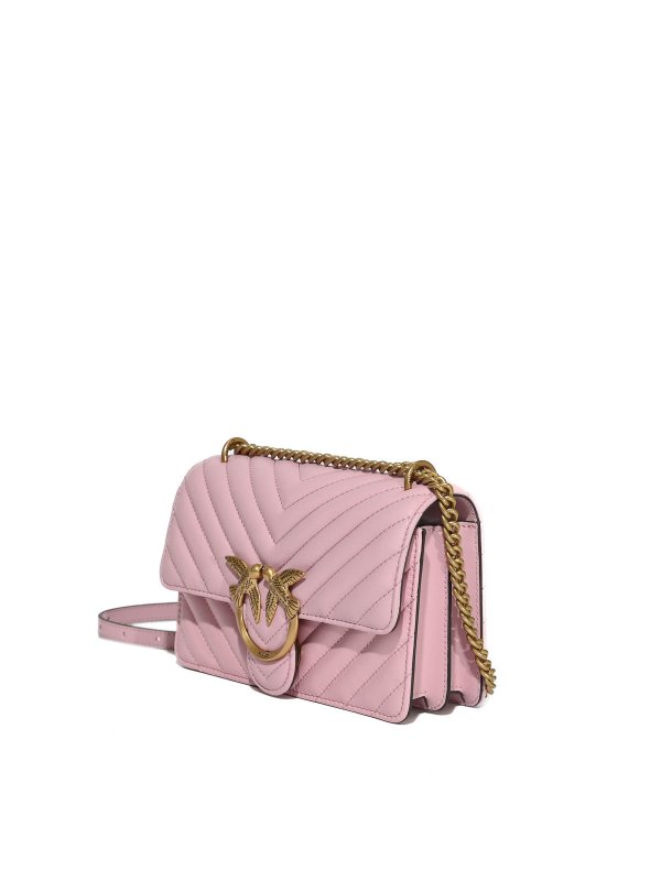 Pinko: borse a tracolla online - Borsa Mini Love One Chevron Rosa