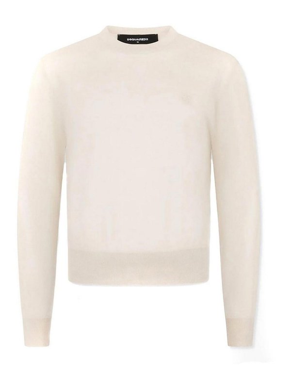 DSQUARED2: Pull col rond - Pull Col Rond - Beige