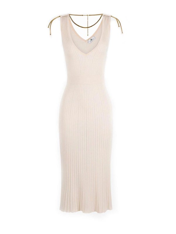 ELISABETTA FRANCHI: ニーレングスドレス - 膝丈ドレス - 白