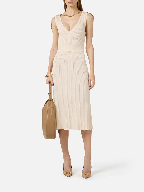 ELISABETTA FRANCHI: ニーレングスドレス online - 膝丈ドレス - 白