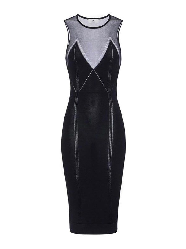 ELISABETTA FRANCHI: ニーレングスドレス - 膝丈ドレス - 黒