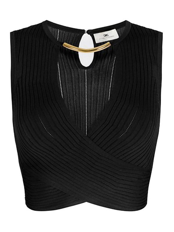 ELISABETTA FRANCHI: トップス＆タンクトップ - トップ/タンクトップ - 黒