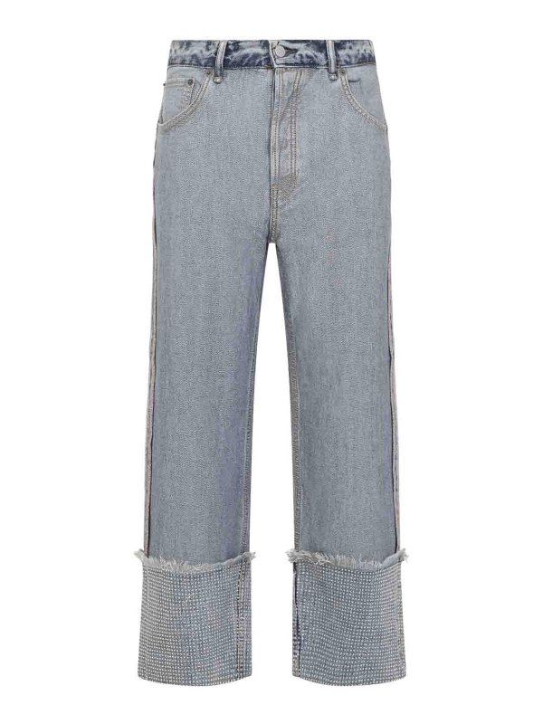 Acne Studios: straight leg jeans - Rhinestone Jeans