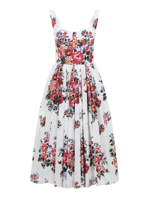 DOLCE & GABBANA: ニーレングスドレス - 膝丈ドレス - 白