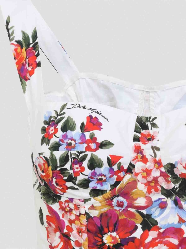 膝丈ドレス - 白 shop online: DOLCE & GABBANA