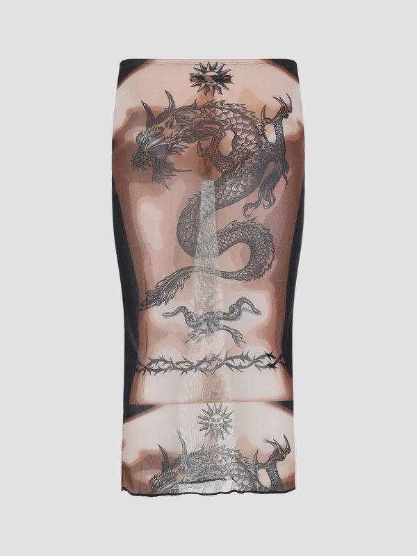 JEAN PAUL GAULTIER: ニーレングススカート＆ミディ丈 online - 膝丈/ミディスカート - 黒