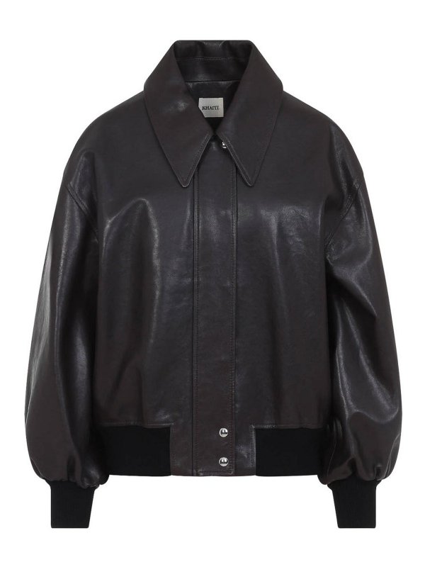 KHAITE: leather jacket - Shelman Jacket