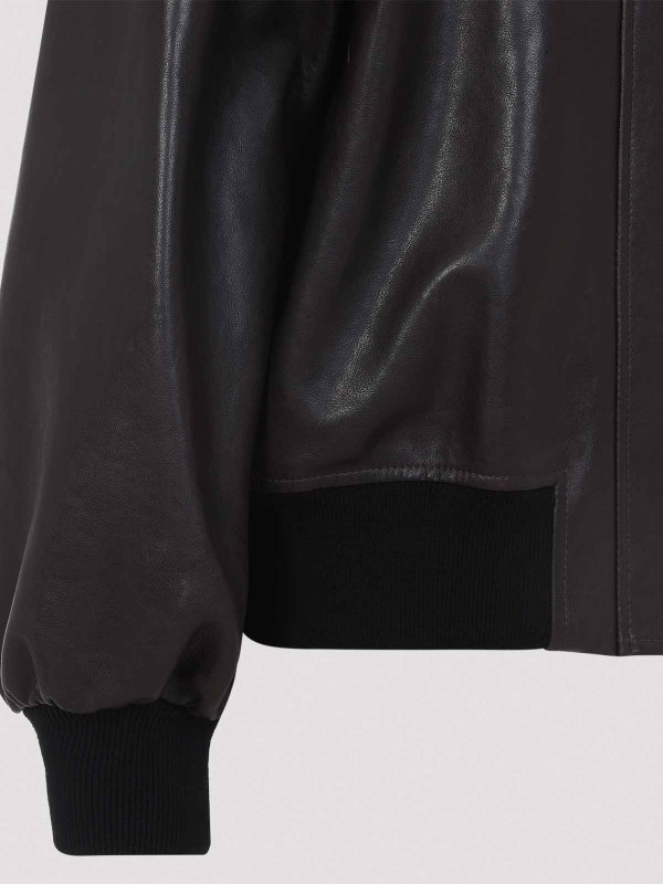 The Best Shops KHAITE: leather jacket - Shelman Jacket