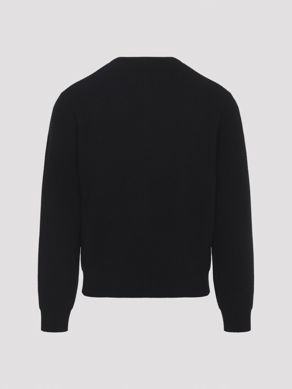 MONCLER: Strickpullover mit Rundhalsausschnitt online - Rundhalspullover - Schwarz