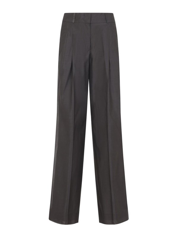 PESERICO: pantaloni casual - Pantaloni In Cotone E Seta