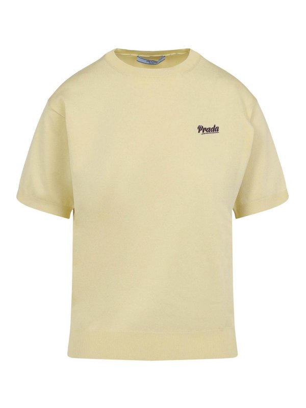PRADA: t-shirts - Recycled Silk T-Shirt