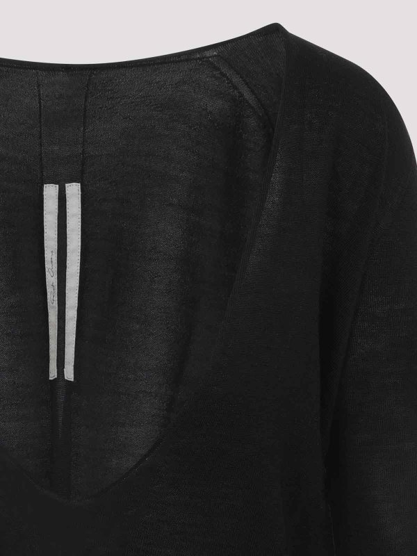 The Best Shops RICK OWENS: Strickpullover mit V-Ausschnitt - V-Pullover - Schwarz