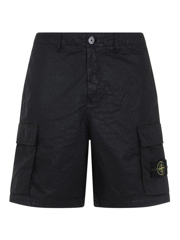 STONE ISLAND: トラウザーショーツ - ショートパンツ - 黒