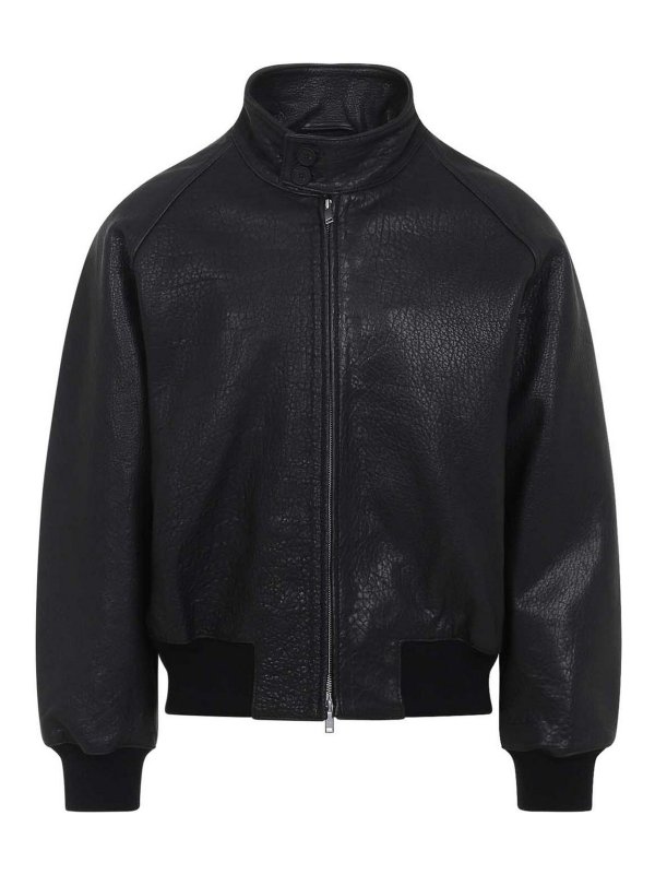 STUDIO NICHOLSON: leather jacket - Over Harrington Jacket