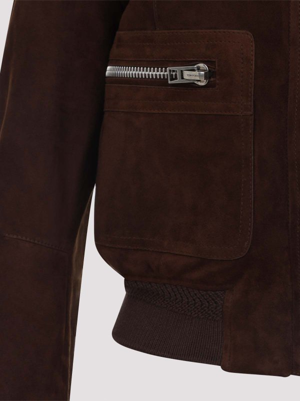 Lamb Suede Bomber Jacket shop online: TOM FORD
