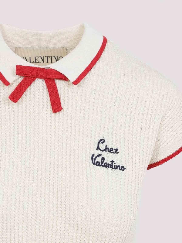 The Best Shops VALENTINO: Strickpullover mit Rundhalsausschnitt - Rundhalspullover - Weiß