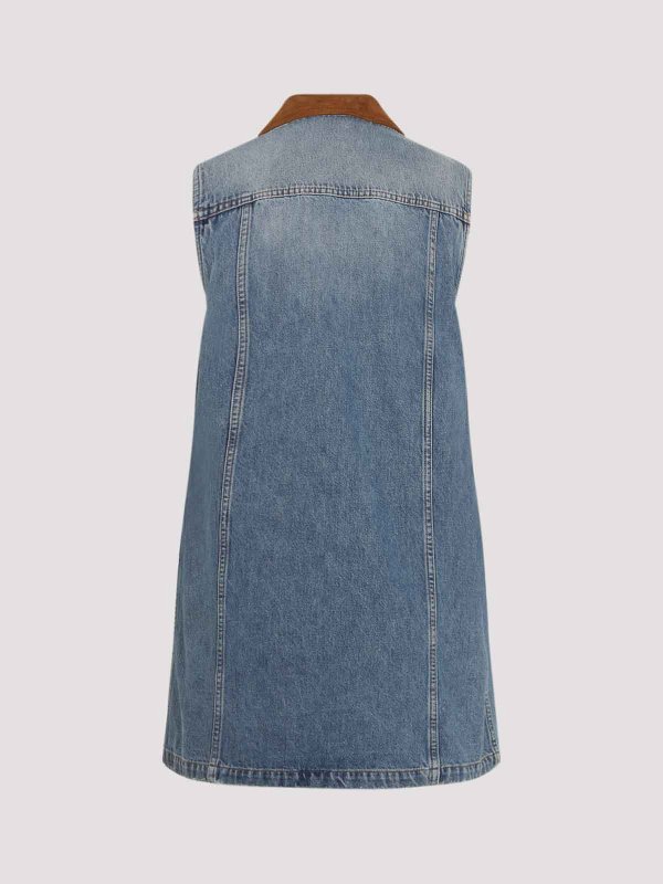 VERSACE: ニーレングスドレス online - 膝丈ドレス - ミディアムウォッシュ