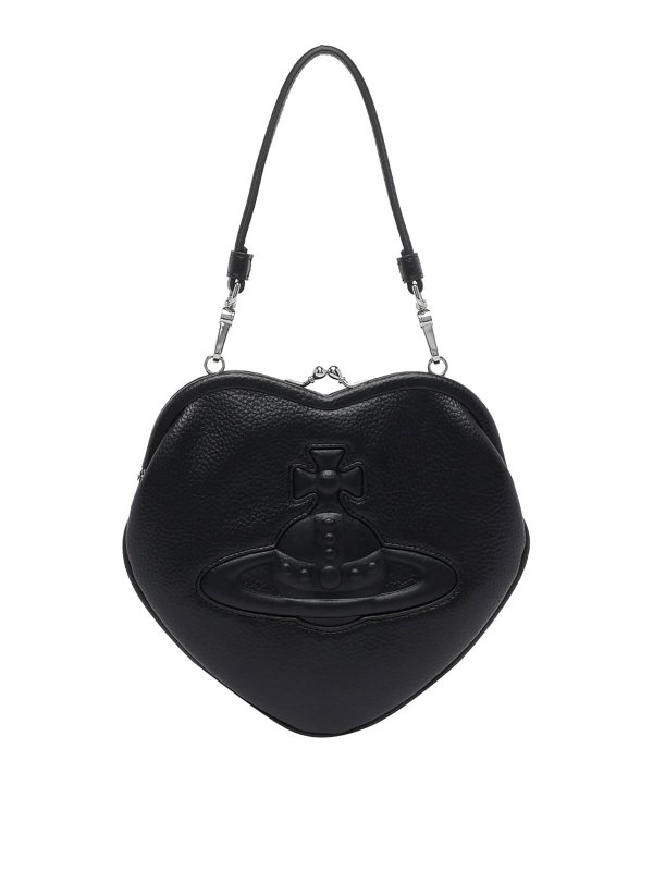 VIVIENNE WESTWOOD: shoulder bags - Black Belle Heart Frame Purse