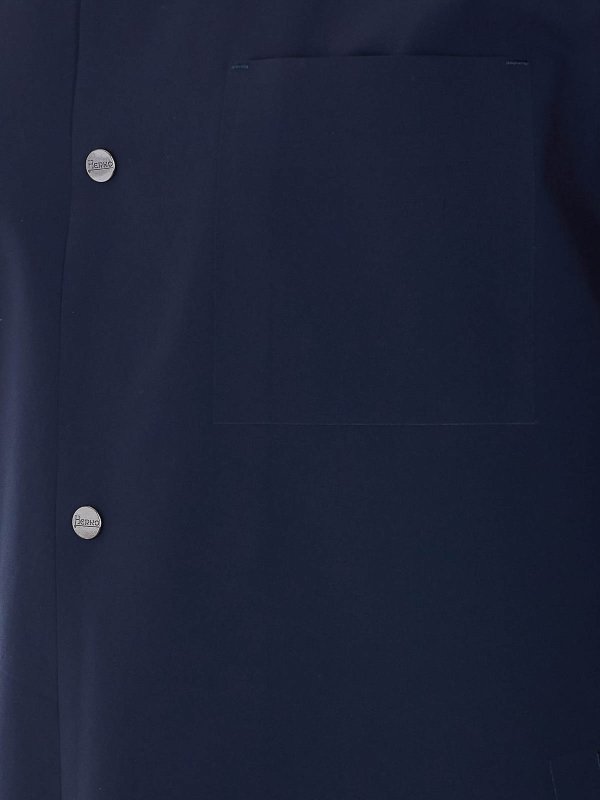 The Best Shops HERNO: casual jackets - Blue Jacket With Frontal Buttons Closure