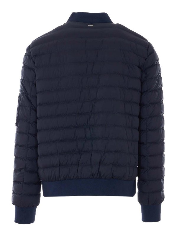 HERNO: padded jackets online - Blue Down Jacket With Frontal Zip Closure