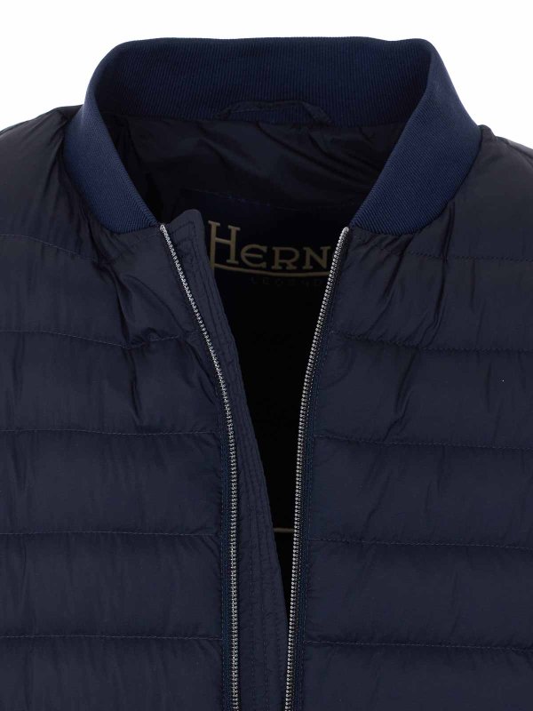 Blue Down Jacket With Frontal Zip Closure shop online: HERNO