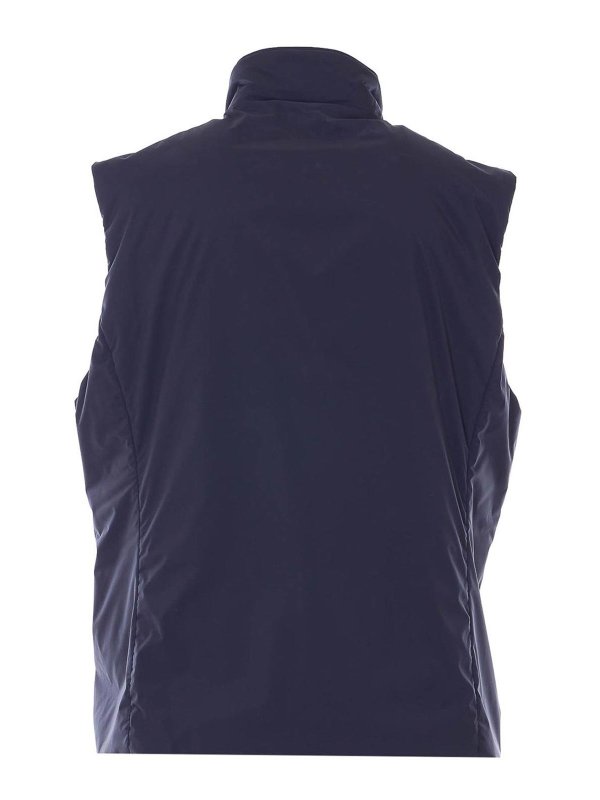 MOORER: vests online - Blue Senio Vest With Frontal Zip Closure