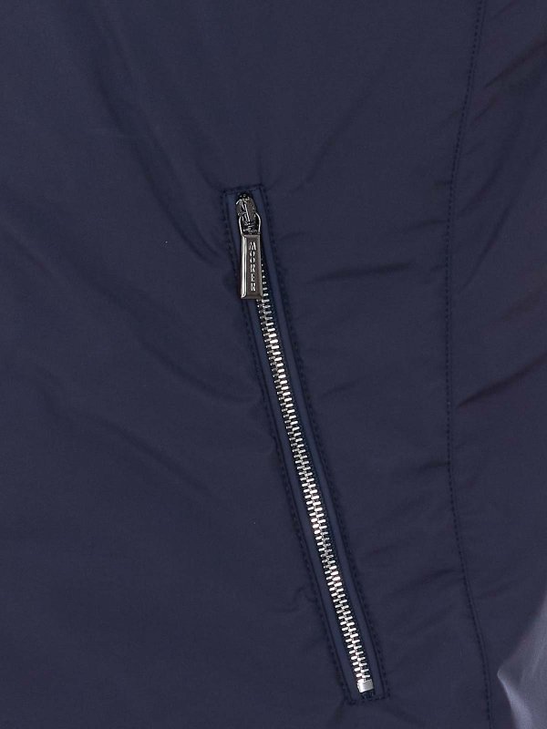 The Best Shops MOORER: vests - Blue Senio Vest With Frontal Zip Closure