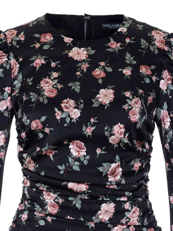 Black Rose Print Draped Dress Replica 
online: DOLCE & GABBANA