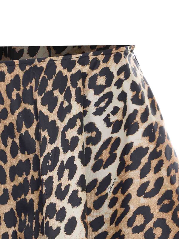 膝丈/ミディスカート - ベージュ shop online: GANNI