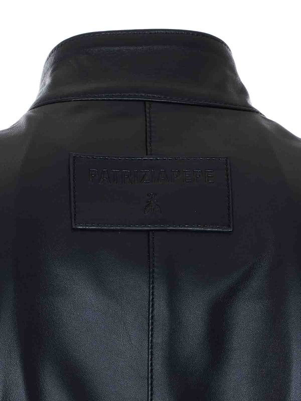The Best Shops PATRIZIA PEPE: レザージャケット - レザージャケット - 黒