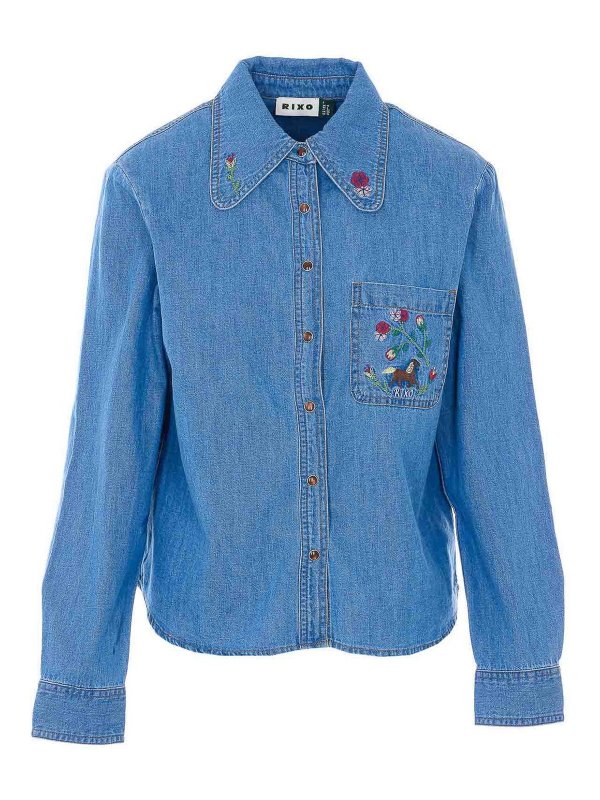 RIXO: Camisas - Camisa - Azul