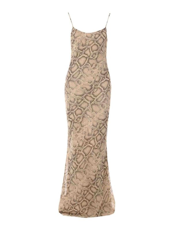THE ANDAMANE: maxi dresses - Natural Python Ninfea Maxi Dress