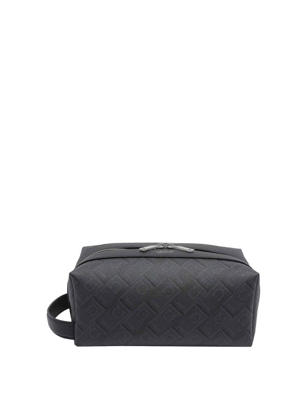 FERRAGAMO: clutches - Black Dopp Kit