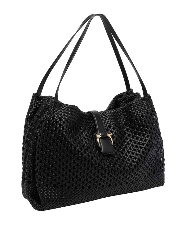 FERRAGAMO: shopper online - Borsa tote nera