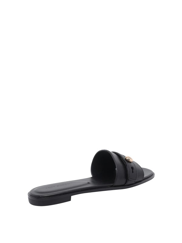 The Best Shops TORY BURCH: sandals - Black Romy Slide Sandals
