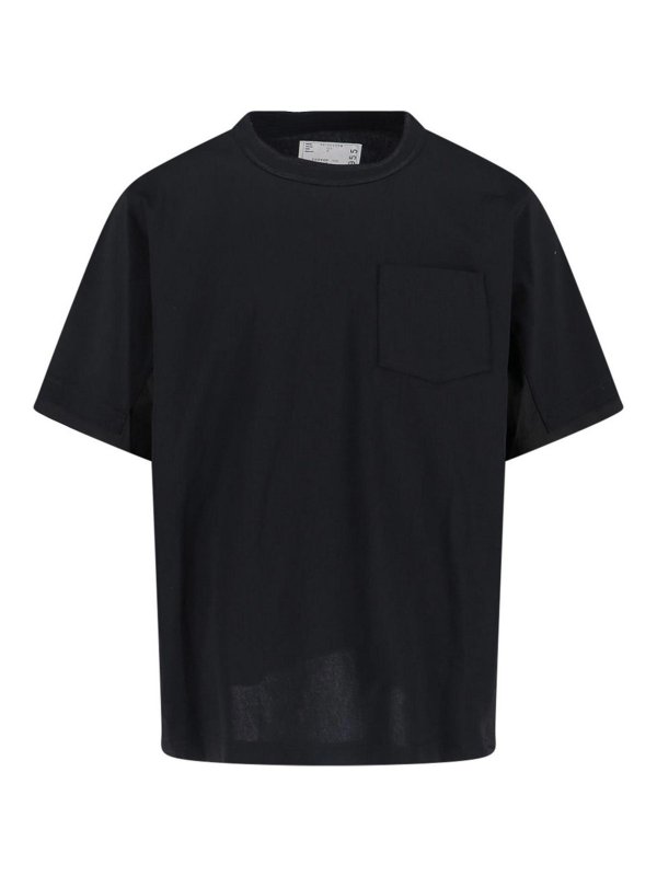 Sacai: T-shirts - T-Shirt - Schwarz