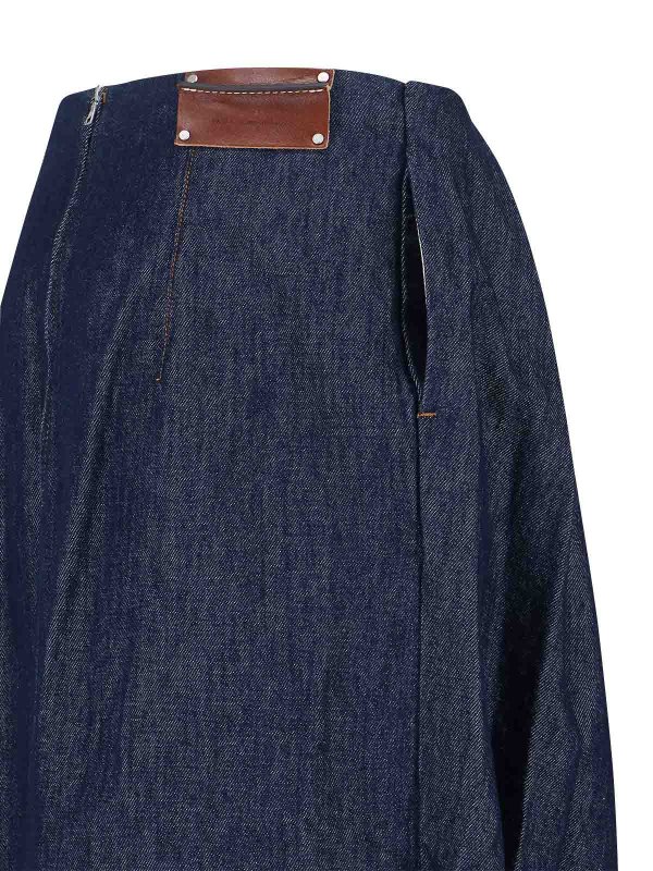 膝丈/ミディスカート - ブルー shop online: DRIES VAN NOTEN