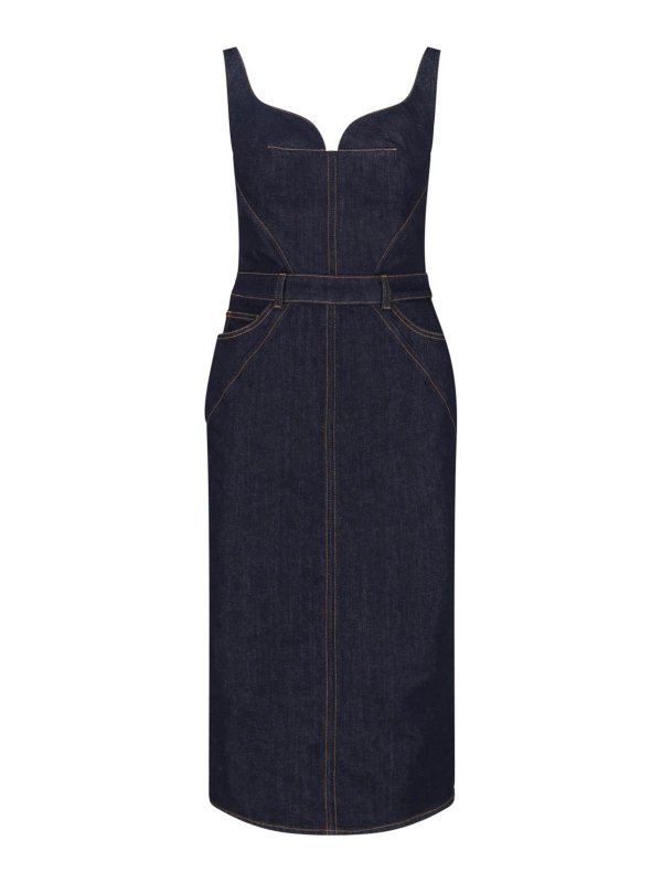 GIVENCHY: Knielange Kleider - Knielanges Kleid - Blau