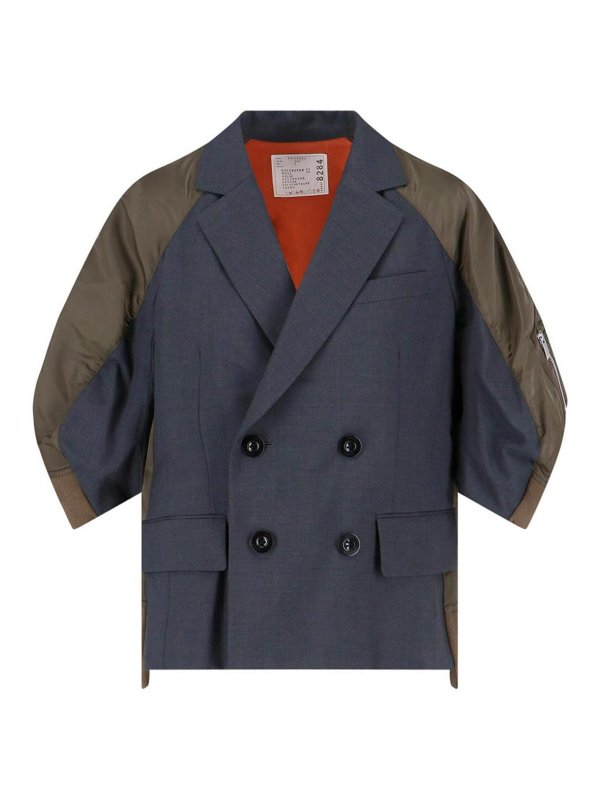 Sacai: casual jackets - Double-breasted jacket